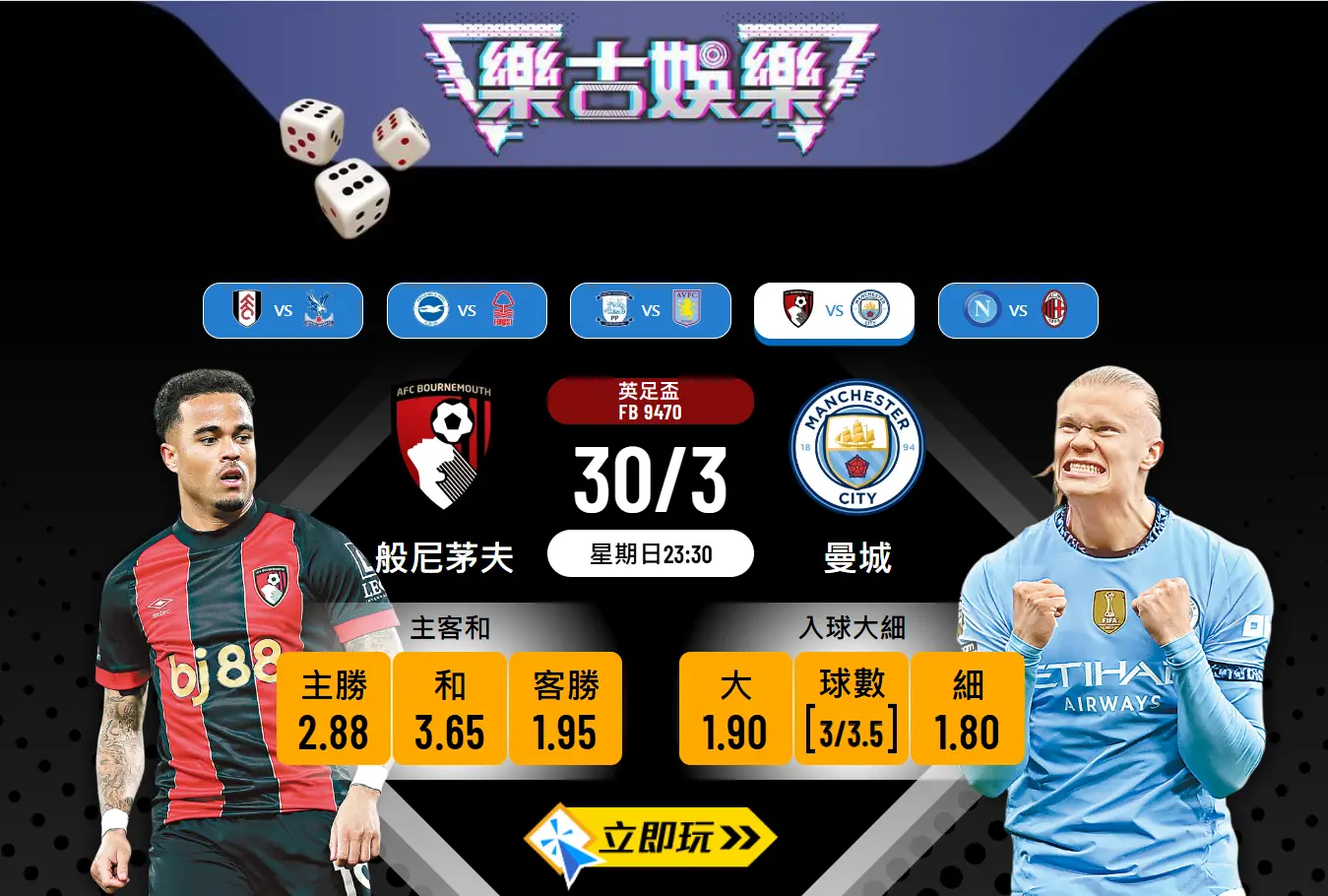 英足盃8強前瞻：般尼茅夫 VS 曼城 – 樂古波膽精準推介
