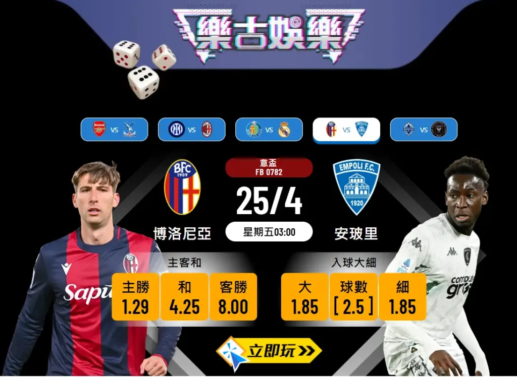 博洛尼亞 vs 安玻里波膽攻略：意盃4強關鍵戰全方位推介