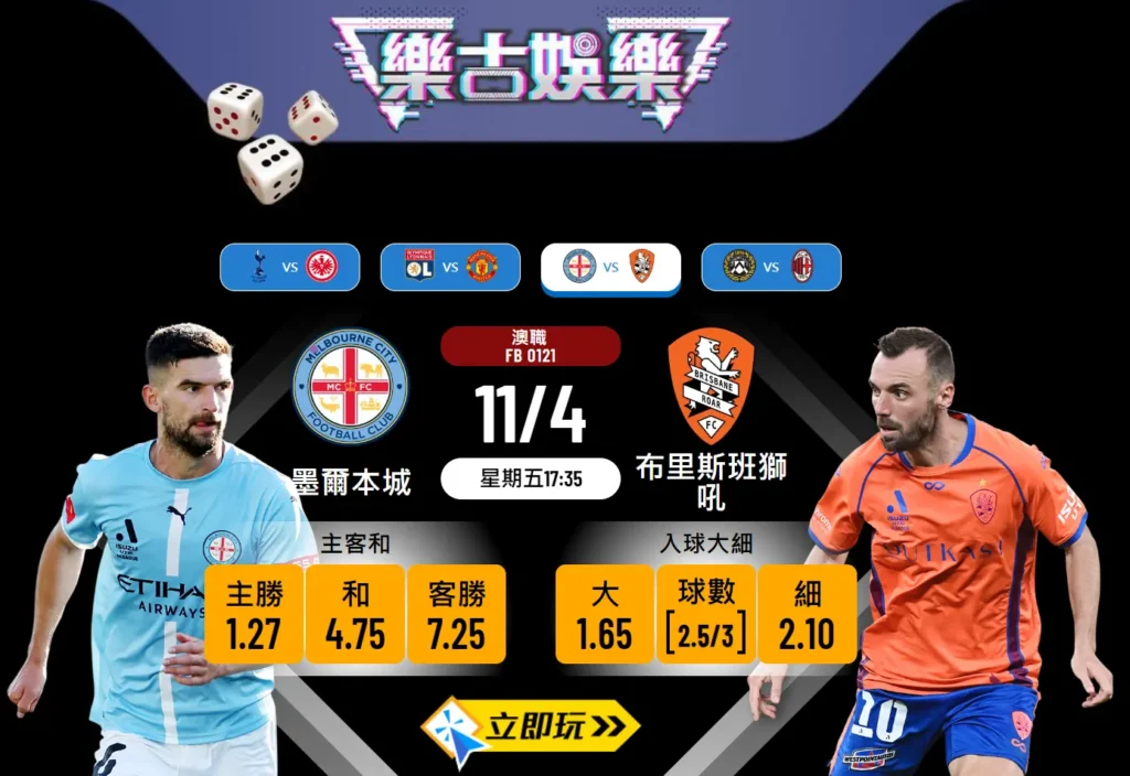 墨爾本城 vs 布里斯班獅吼 樂古波膽分析與推介 ⚽️