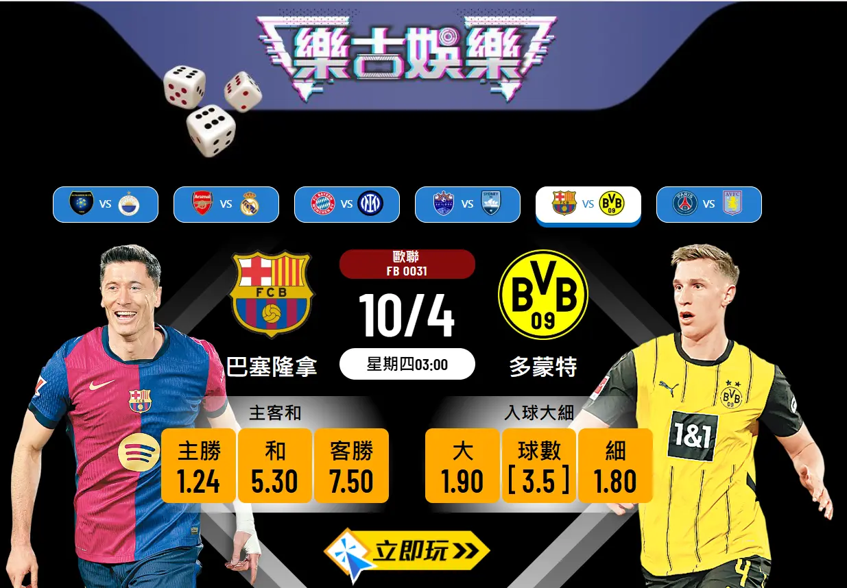 歐聯四強激戰！巴塞隆拿 vs 多蒙特 波膽推介與前瞻 🎯⚽
