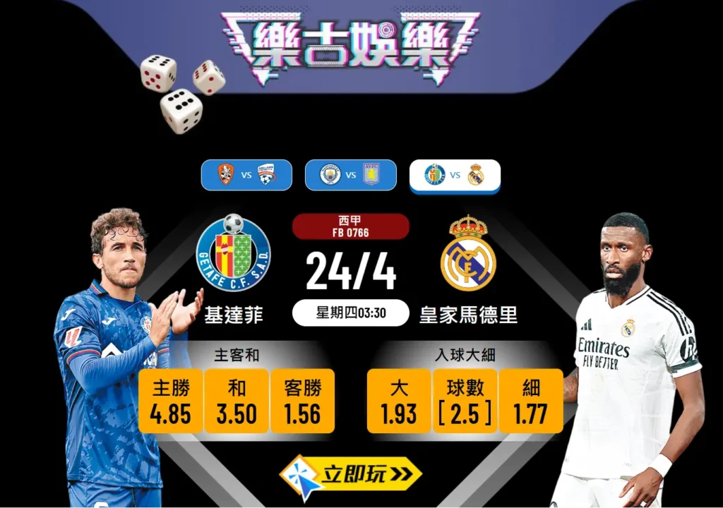 皇家馬德里 vs 基達菲波膽心水全攻略｜西甲2強對決分析與入球預測