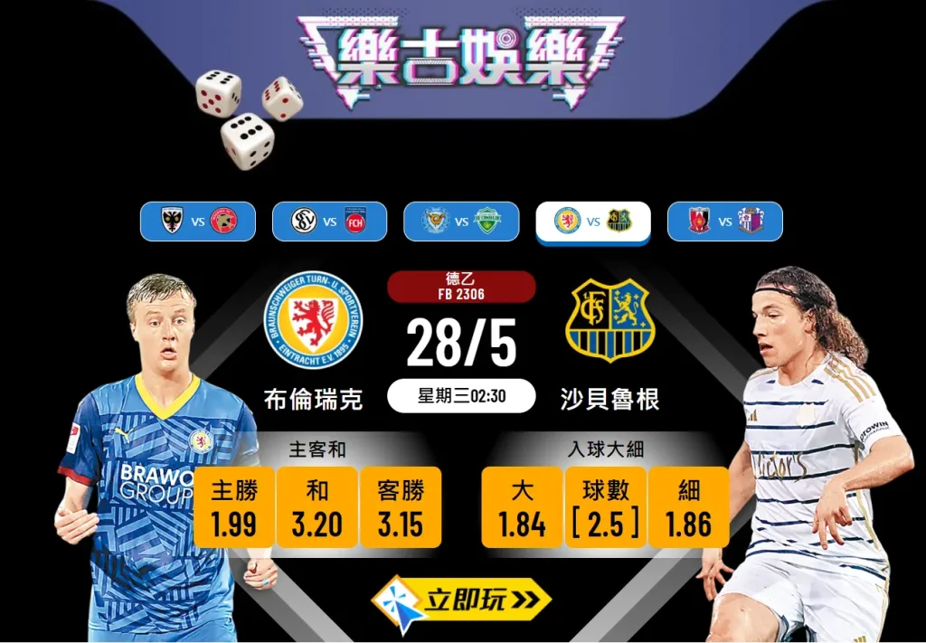 布倫瑞克 vs 沙貝魯根波膽分析｜專業預測＋關鍵數據一覽