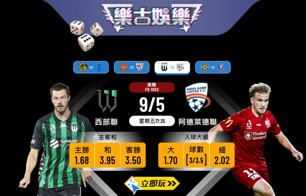 西部聯 vs 阿德萊德聯｜澳職季後賽淘汰賽波膽分析5大重點