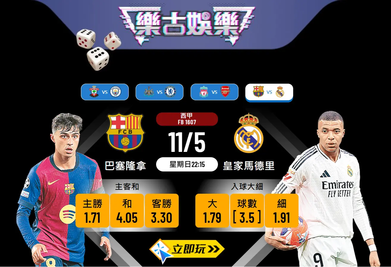 巴塞隆拿 vs 皇家馬德里波膽推介｜最新國家打吡分析與勝負預測（含近期數據）