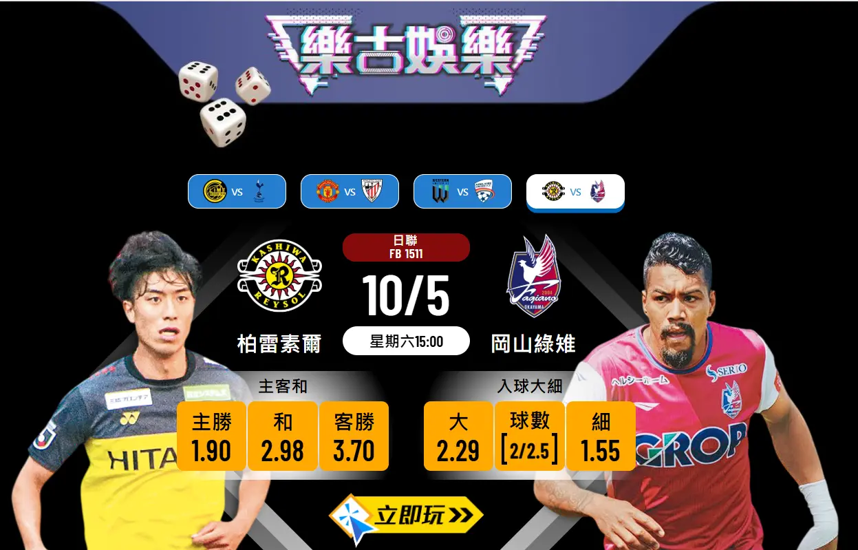 柏雷素爾 vs 岡山綠雉：5個數據重點帶你睇穿賽果（附進階波膽推介）