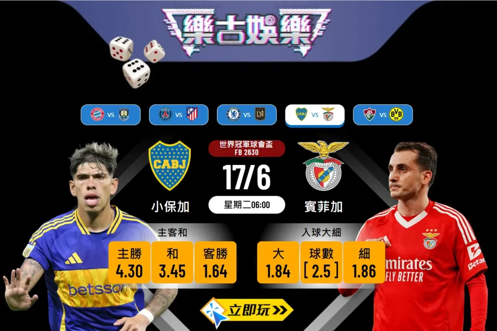 世冠盃前瞻1：小保加 VS 賓菲加 生死戰波膽深度解析