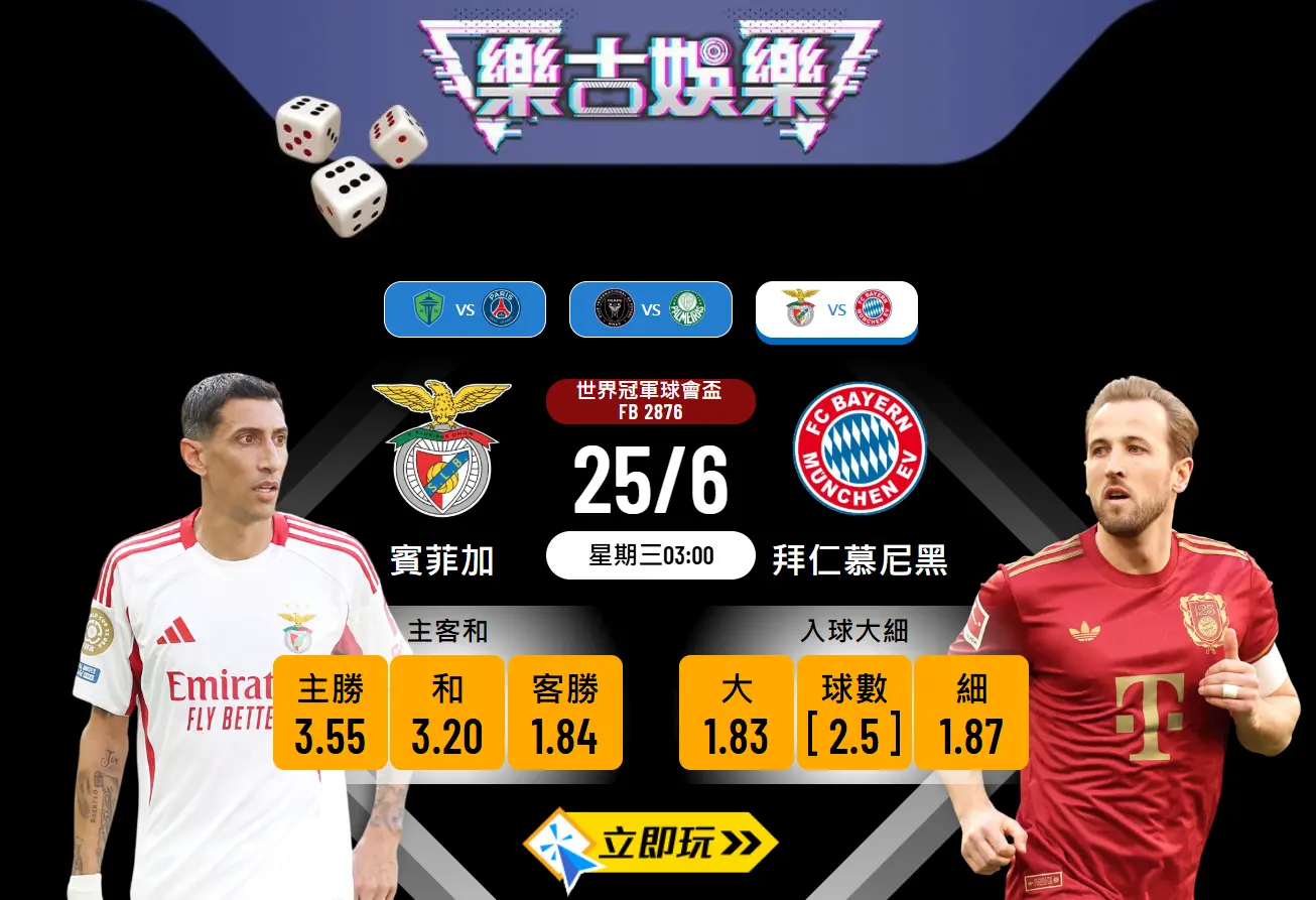世冠盃前瞻：賓菲加 vs 拜仁慕尼黑 5大關鍵點與賽果預測