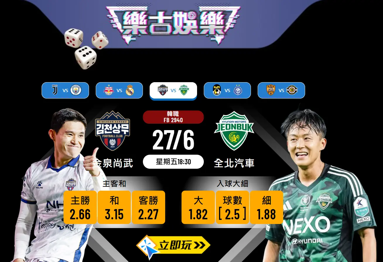 韓職深度對決：金泉尚武 vs 全北汽車的3大關鍵看點