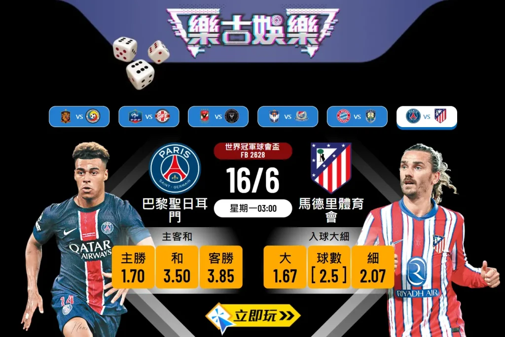 世冠盃前瞻：巴黎聖日耳門 vs 馬德里體育會 3大焦點波膽預測 ⚽🏆