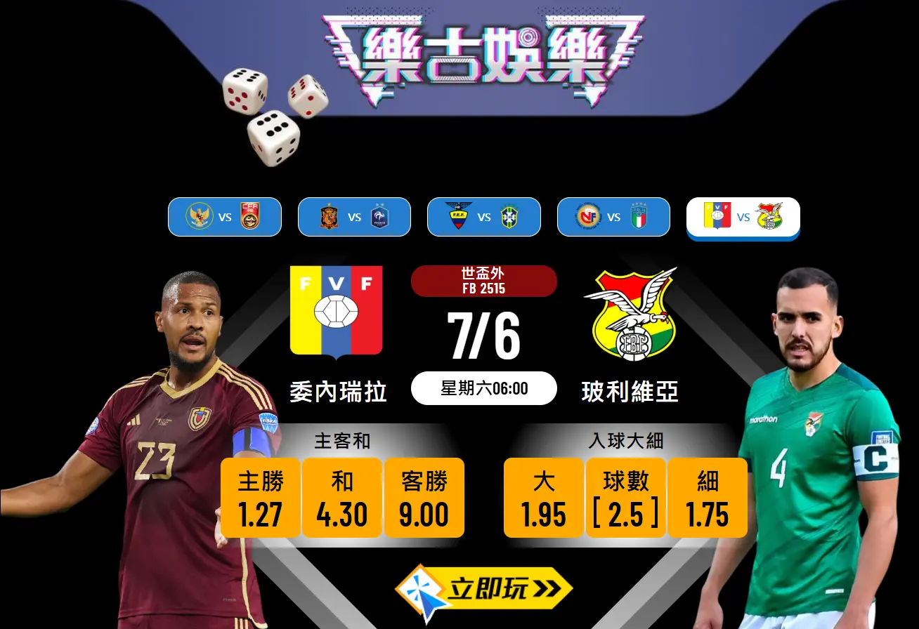 委內瑞拉 vs 玻利維亞 波膽分析推薦：歷史數據揭示高入球潛力