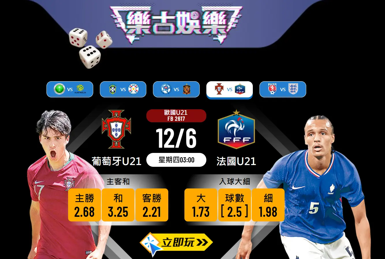 歐國U21焦點對決2025：葡萄牙U21 vs 法國U21 深度分析與波膽預測