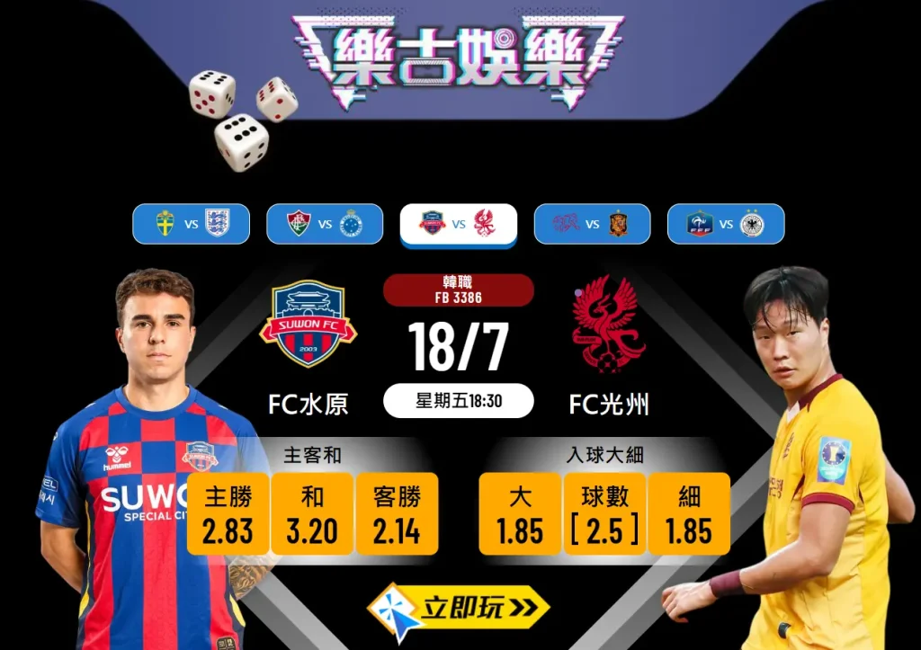FC水原 vs FC光州波膽詳盡分析及推介（2025最新數據）
