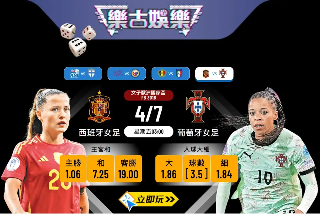 西班牙女足 vs 葡萄牙女足 深度前瞻：狂牛軍團劍指4球大勝