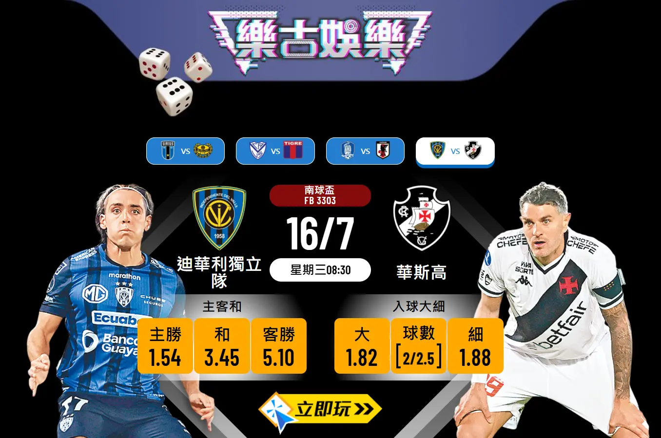 南球盃前瞻：迪華利獨立隊 vs 華斯高 1大關鍵數據分析