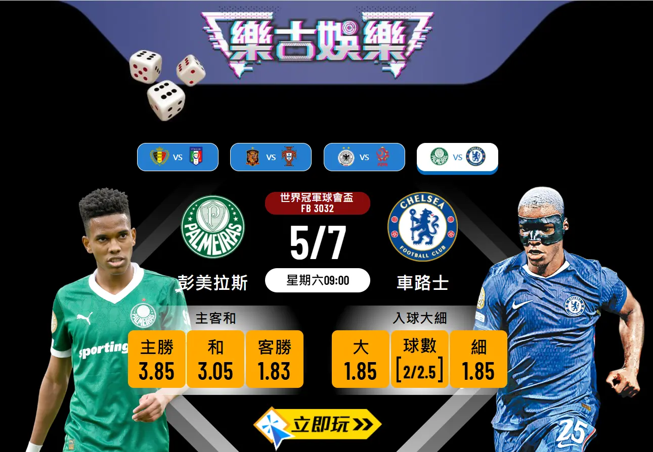 世冠盃決賽前瞻：彭美拉斯 vs 車路士 3 大關鍵數據預測