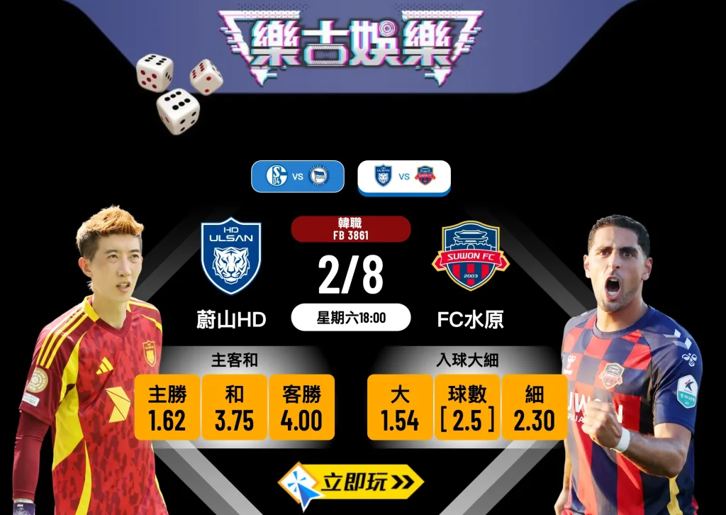 「蔚山HD vs FC水原」精準預測：7場賽事盤路追擊 🏆