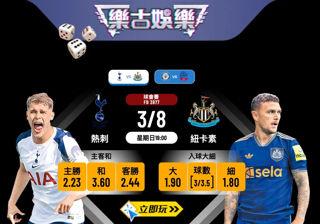 熱刺 vs 紐卡素 4 大入球騷前瞻分析