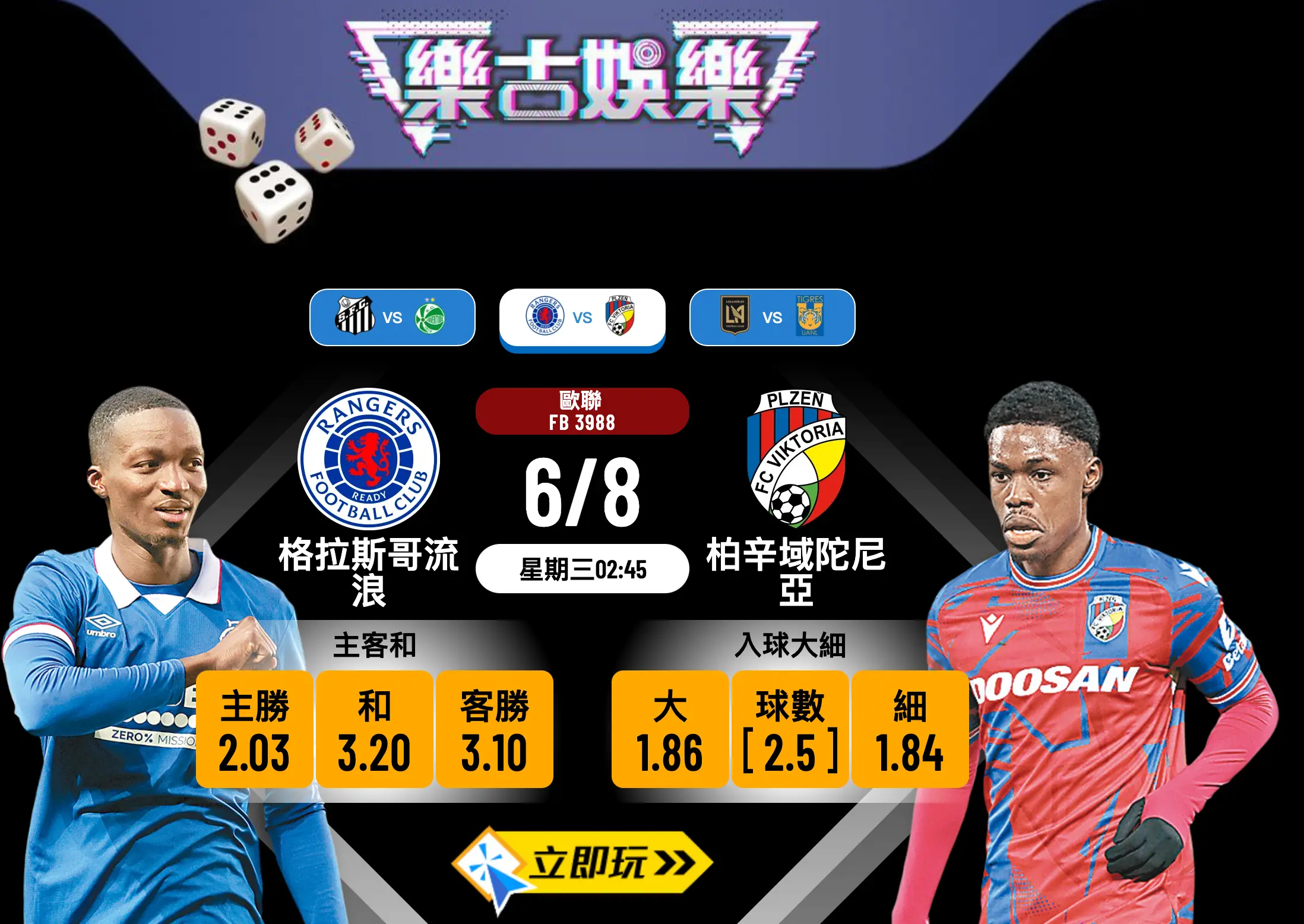 歐聯外圍賽第3圈前瞻：格拉斯哥流浪 vs 柏辛域陀尼亞 鐵壁對決全攻略