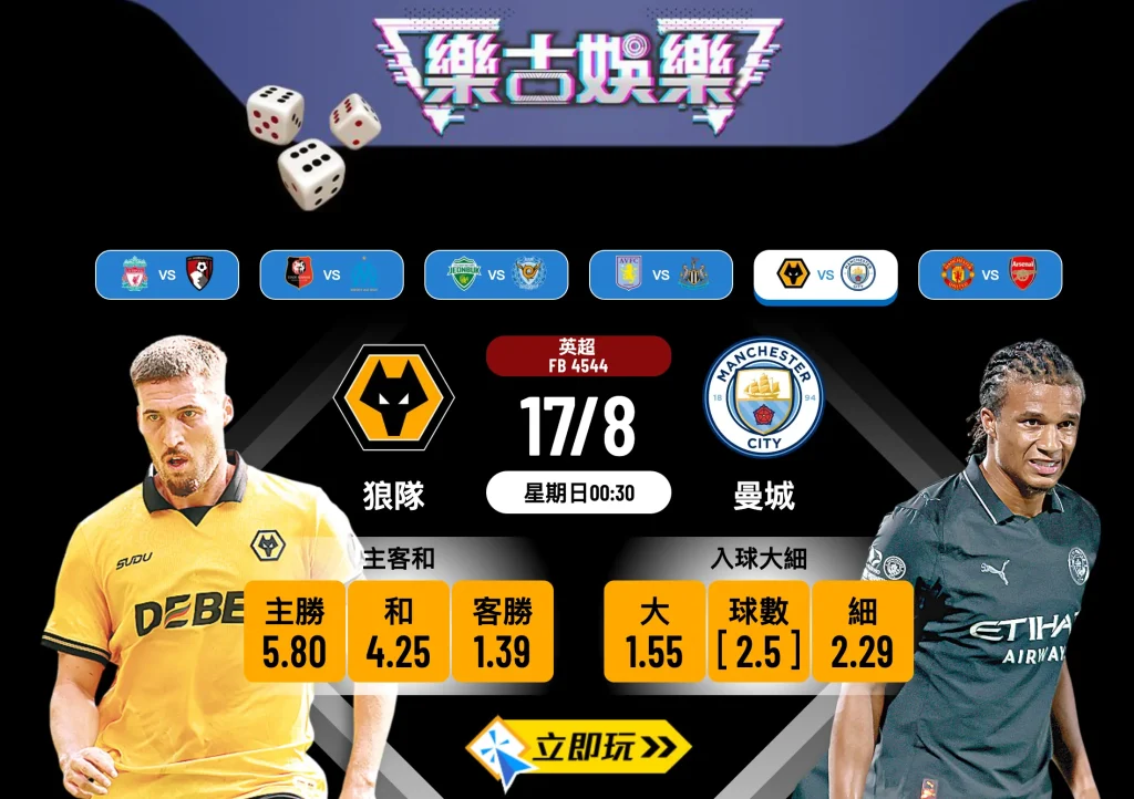 英超前瞻2025：狼隊 vs 曼城 深度分析及波膽預測