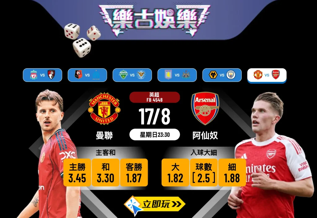 仙魔大戰前瞻：曼聯 vs 阿仙奴 3 大關鍵數據分析