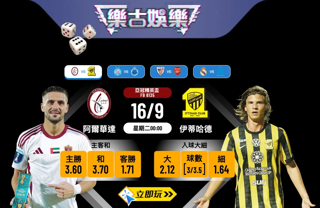 亞冠精英盃2025前瞻：阿爾華達 vs 伊蒂哈德 深度分析及賽果預測