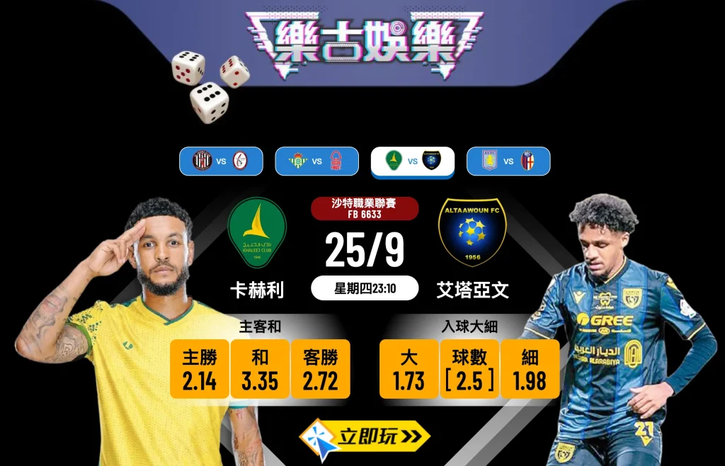 【沙職前瞻】卡赫利 vs 艾塔亞文 5大入球騷數據分析！