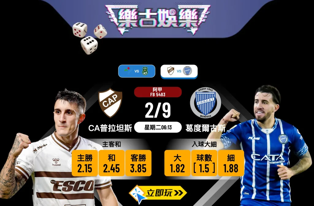 【阿甲前瞻】CA普拉坦斯 vs 葛度爾古斯：10場不勝客軍恐再失三分