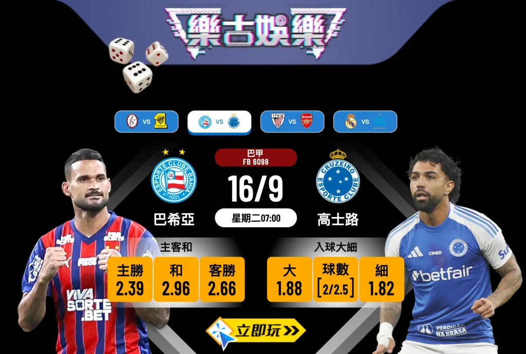 巴甲前列激鬥：巴希亞 vs 高士路 4大關鍵數據解構