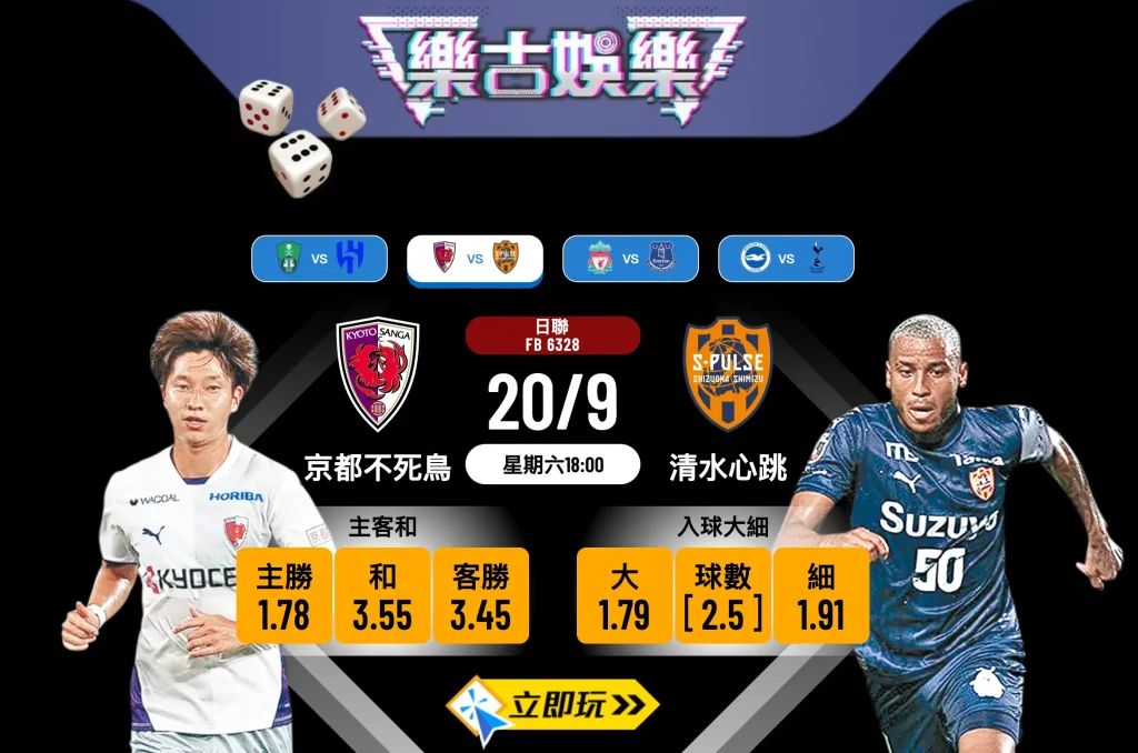 日聯前瞻分析2025：京都不死鳥 vs 清水心跳，榜首王者主場劍指6連勝！