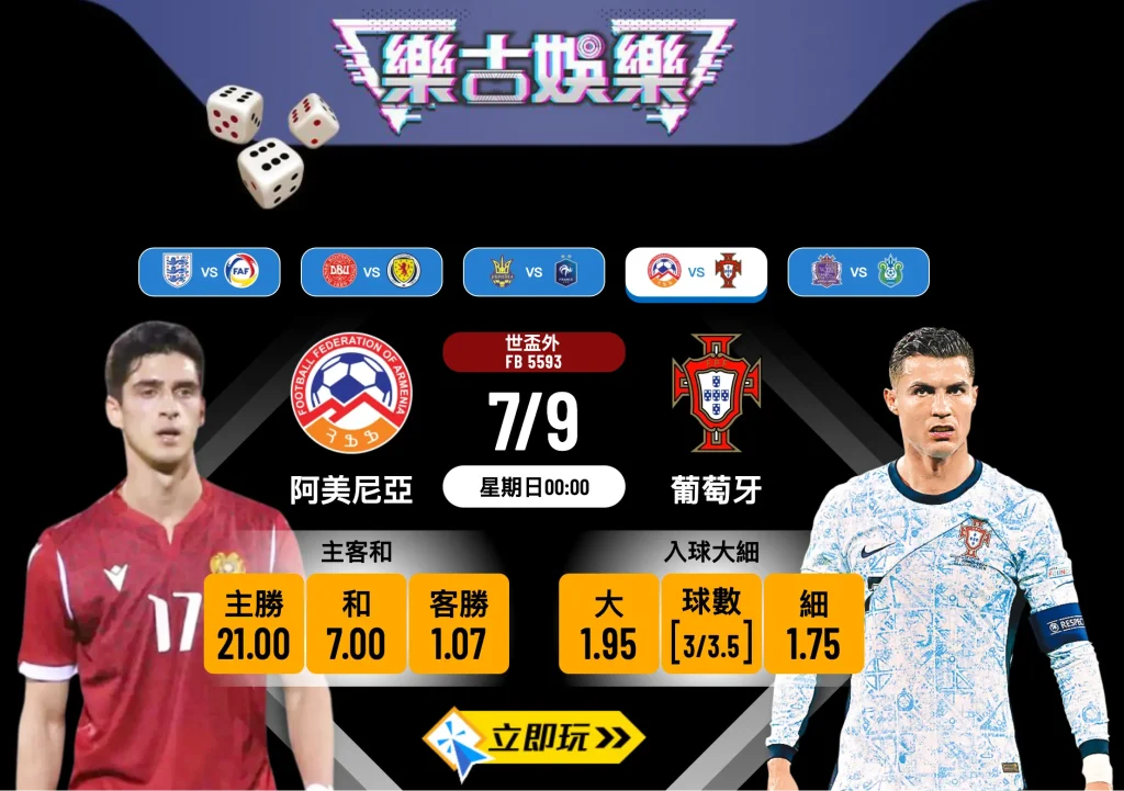 世盃外焦點戰：阿美尼亞 vs 葡萄牙 3大關鍵數據全剖析