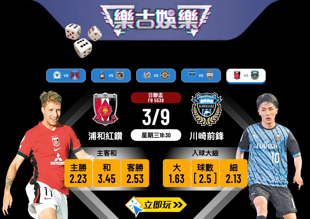 日聯盃3大看點：浦和紅鑽 vs 川崎前鋒 宿命對決全攻略
