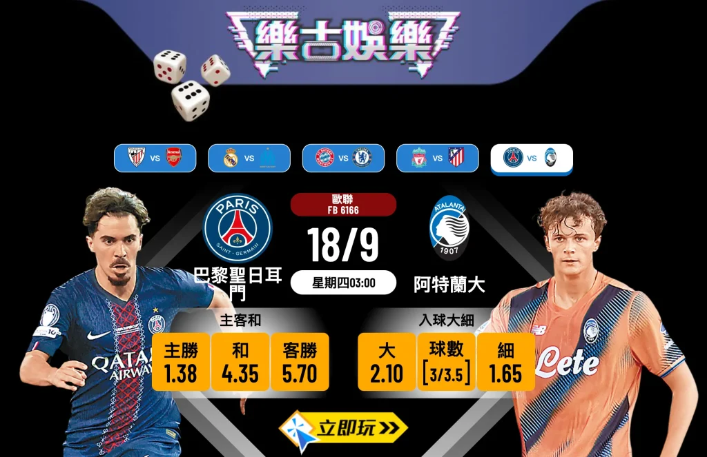 歐聯前瞻：巴黎聖日耳門 vs 阿特蘭大 2大關鍵因素分析