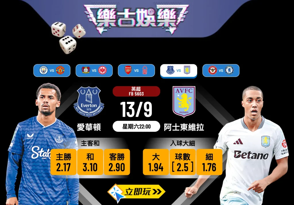 英超前瞻3大關鍵：愛華頓 vs 阿士東維拉主場強勢能否持續？