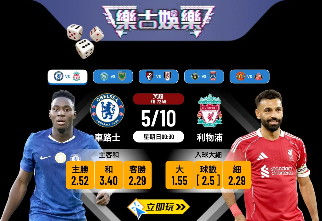 車路士 vs 利物浦 2025英超前瞻：3大關鍵數據分析紅藍大戰
