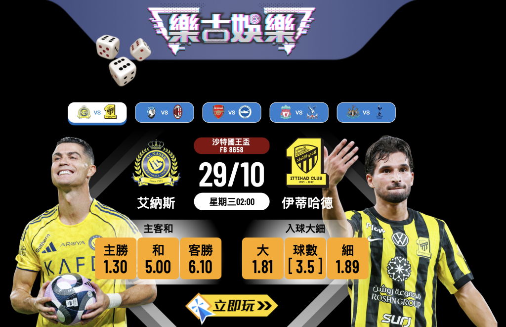 【沙王盃前瞻】艾納斯 vs 伊蒂哈德：3大理由揭示C朗劍指三連殺！