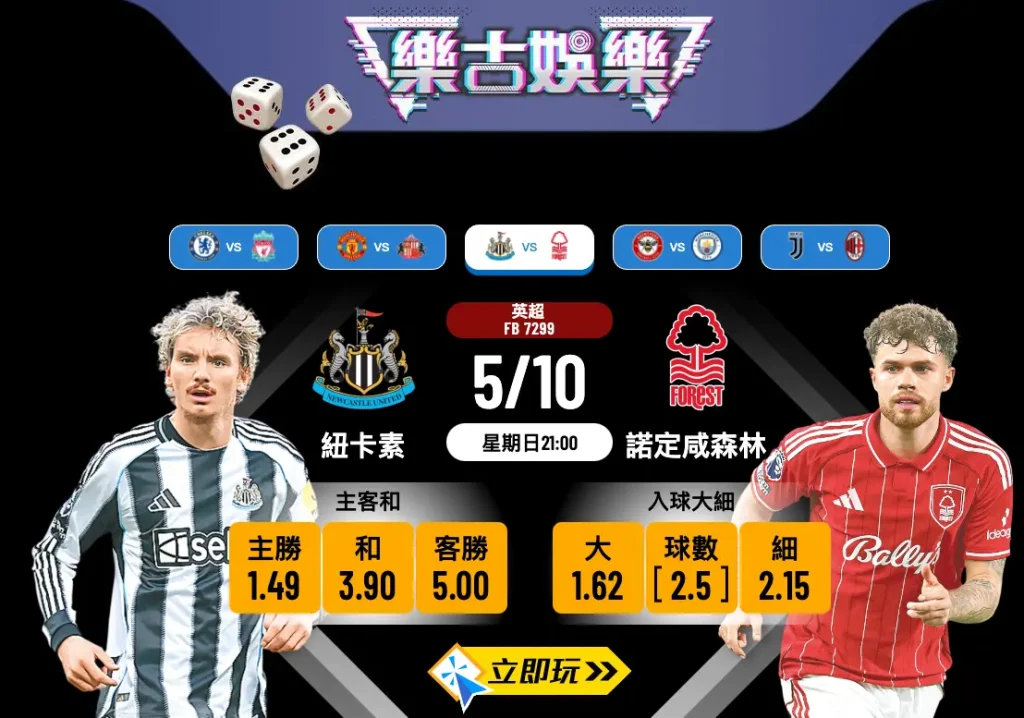 英超前瞻分析：紐卡素 vs 諾定咸森林 3大關鍵數據拆解