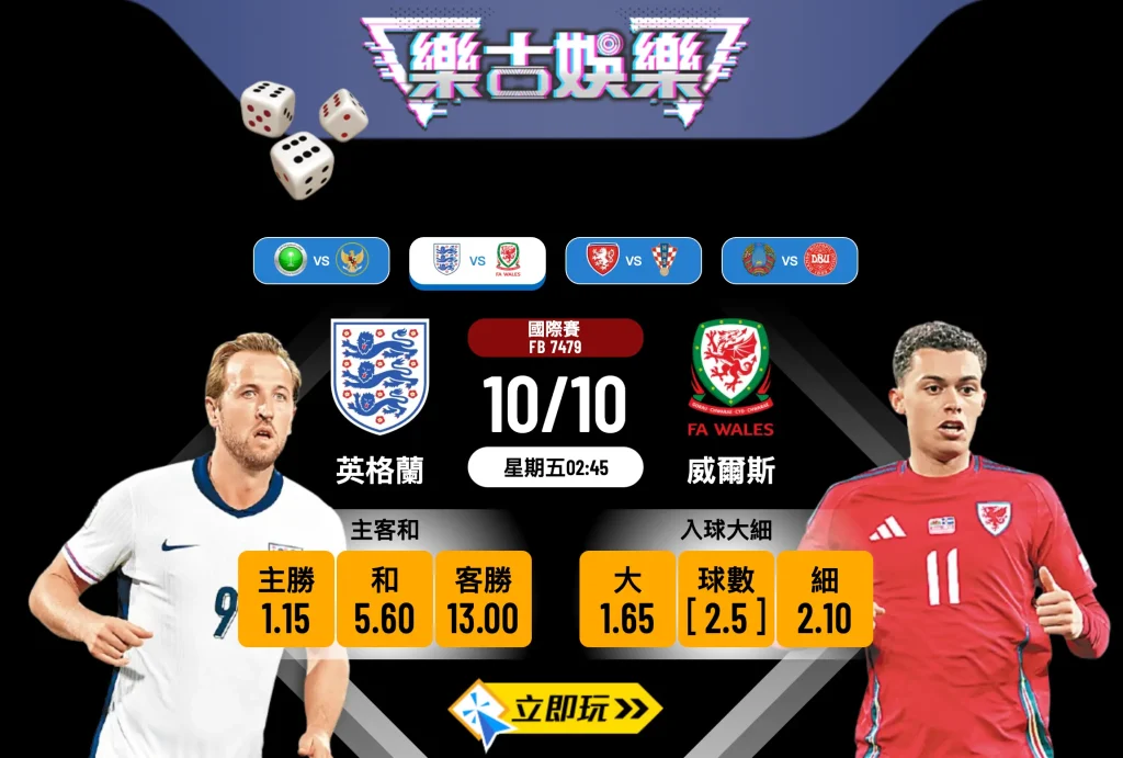 英倫打吡前瞻分析：英格蘭 vs 威爾斯 3大關鍵數據拆解