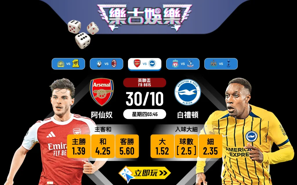 英聯盃前瞻：阿仙奴 vs 白禮頓 3大關鍵數據拆解