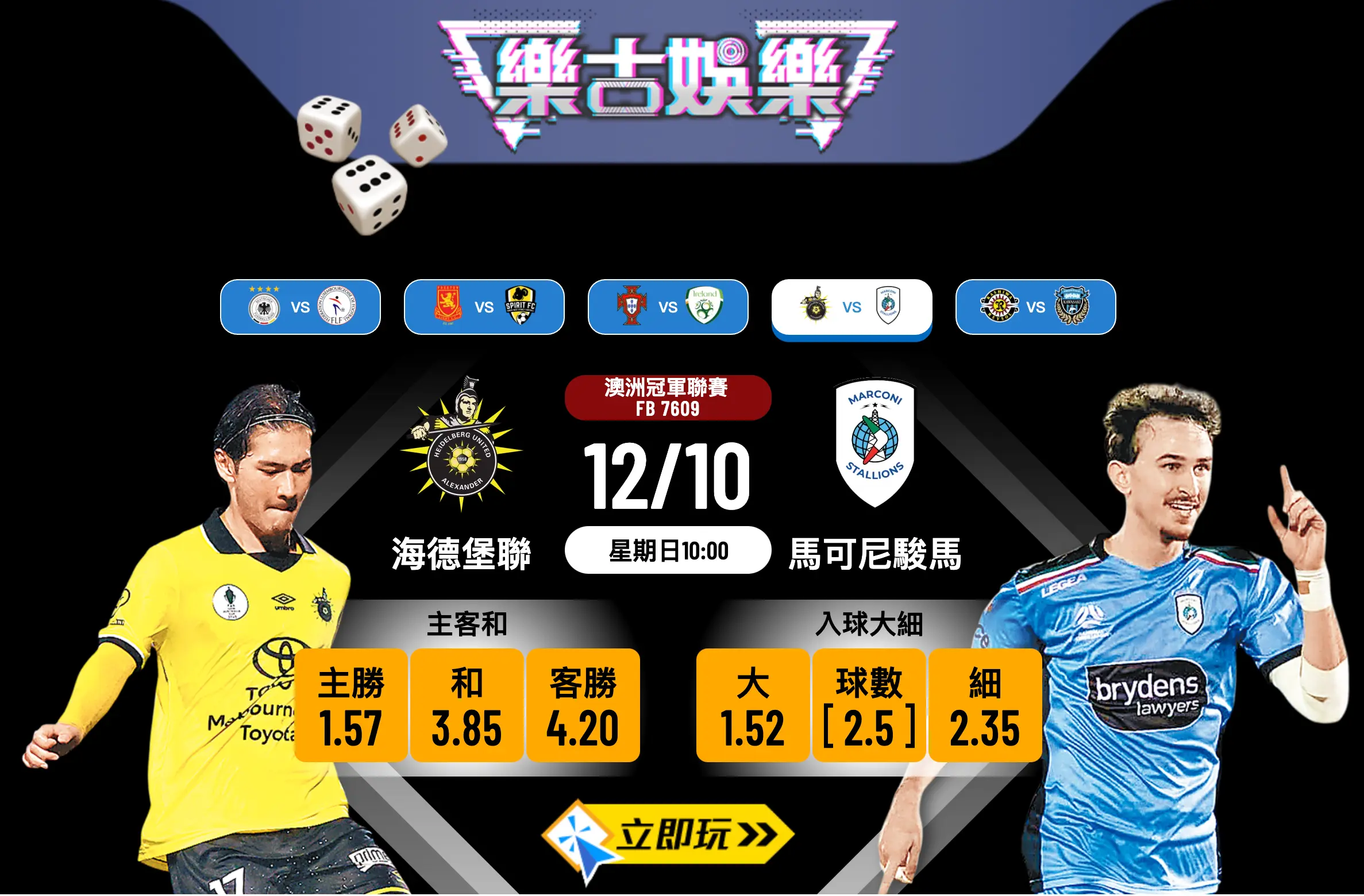 澳洲冠軍聯賽前瞻：海德堡聯 vs 馬可尼駿馬 3 大致勝關鍵分析