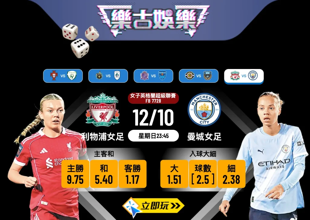 英超女足前瞻分析：利物浦女足 vs 曼城女足 3大關鍵數據預測
