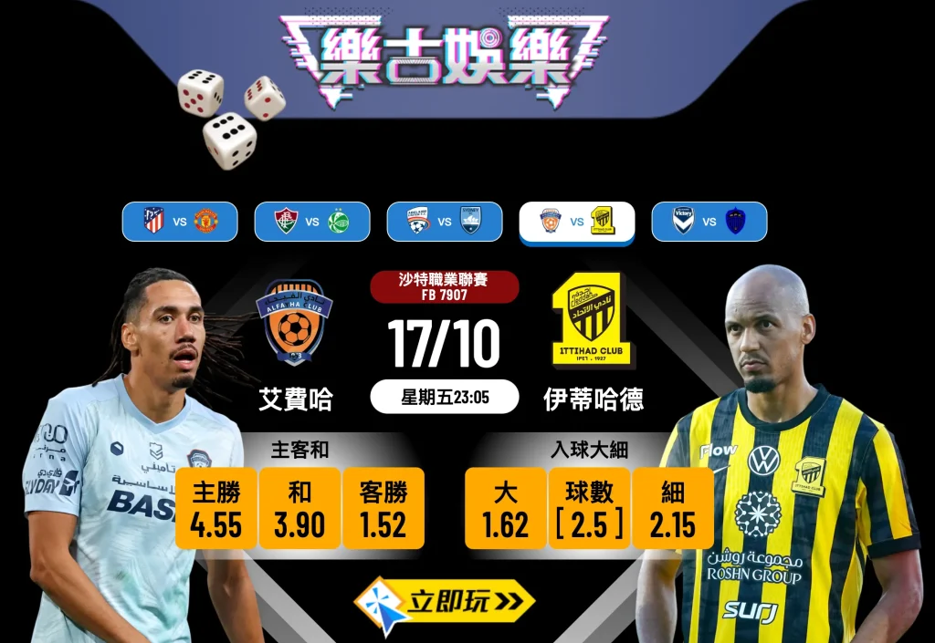 沙特聯專業分析：艾費哈 vs 伊蒂哈德 3大關鍵數據拆解
