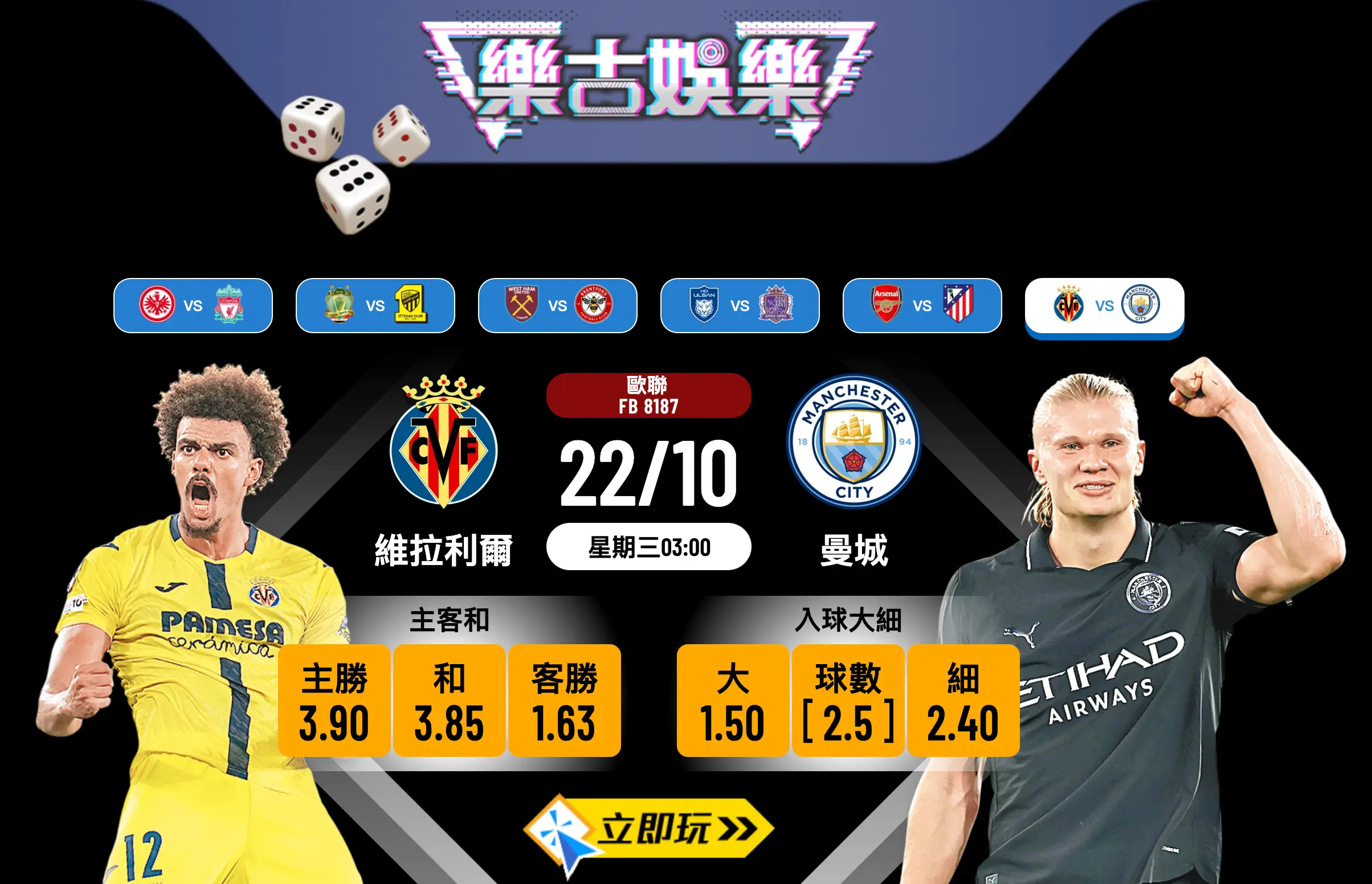 歐聯前瞻2025：維拉利爾 vs 曼城 5大關鍵數據分析
