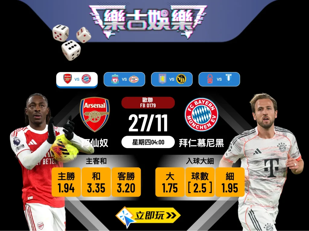 歐聯前瞻2025：阿仙奴 vs 拜仁慕尼黑 焦點大戰全方位分析