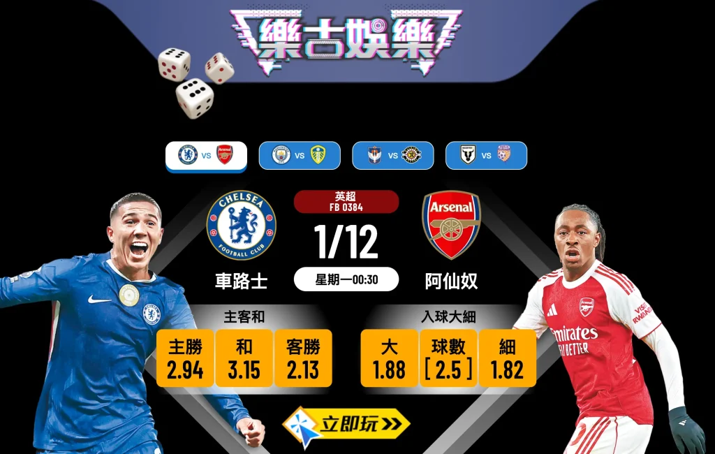 車路士 vs 阿仙奴：5大波膽推介深度分析倫敦打吡激戰