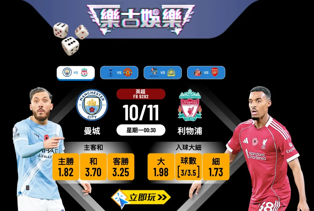 英超 Big 6 焦點大戰：曼城 vs 利物浦 賽前深度剖析及波膽預測