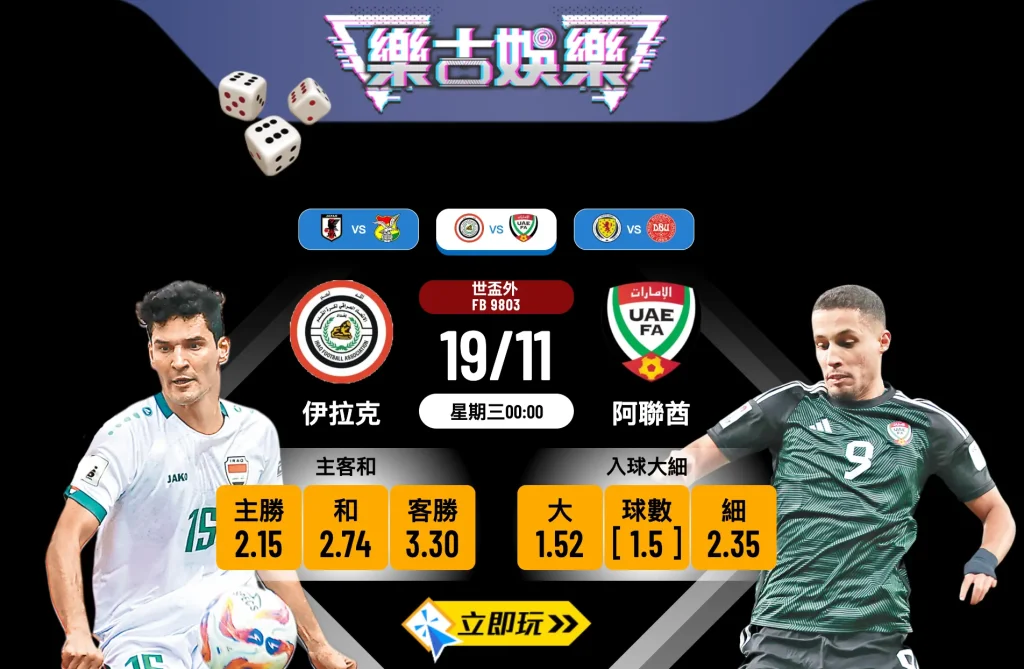 世盃外生死戰：伊拉克 vs 阿聯酋 3大關鍵數據拆解