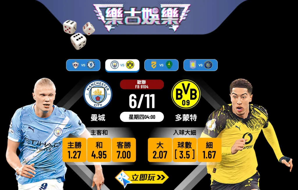 歐聯前瞻分析：曼城 vs 多蒙特 5大關鍵數據揭示賽果玄機