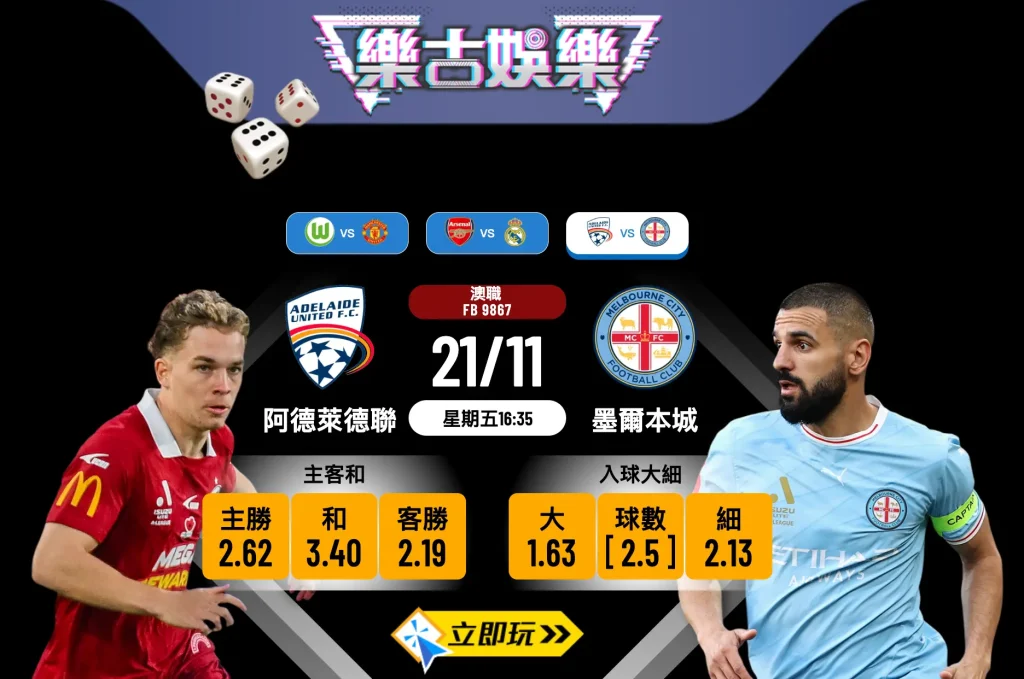 澳職前瞻 2 強對決：阿德萊德聯 vs 墨爾本城波膽推介及賽事分析