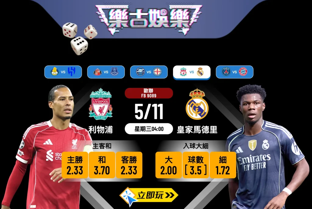 歐聯焦點對決2025：利物浦 vs 皇家馬德里 深度分析及波膽心水推介