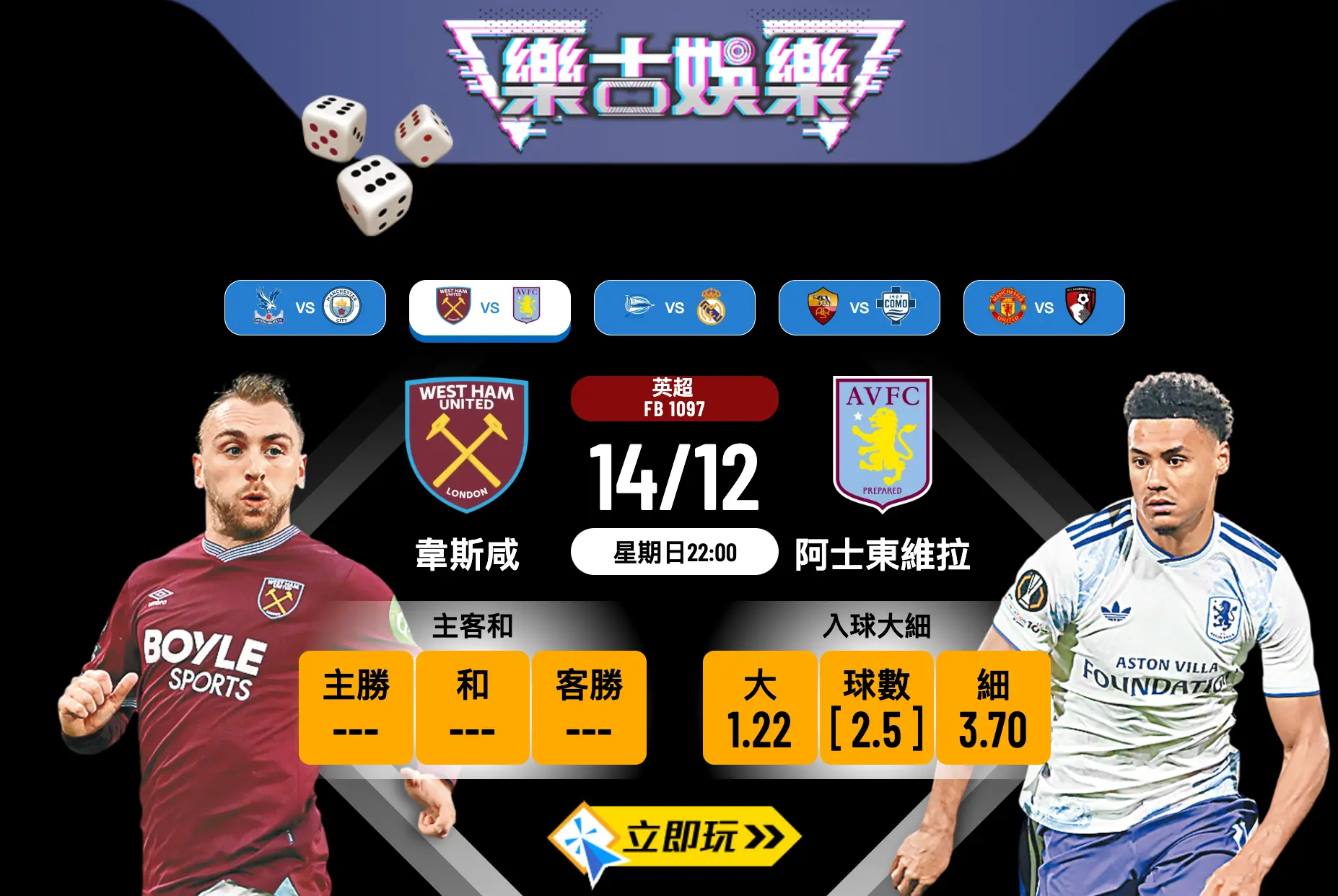 韋斯咸 VS 阿士東維拉預測：英超搶分大戰，維拉強勢有力反客為主？5大關鍵分析